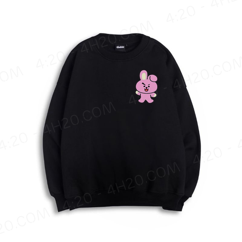 Áo Sweater thỏ hồng màu đen