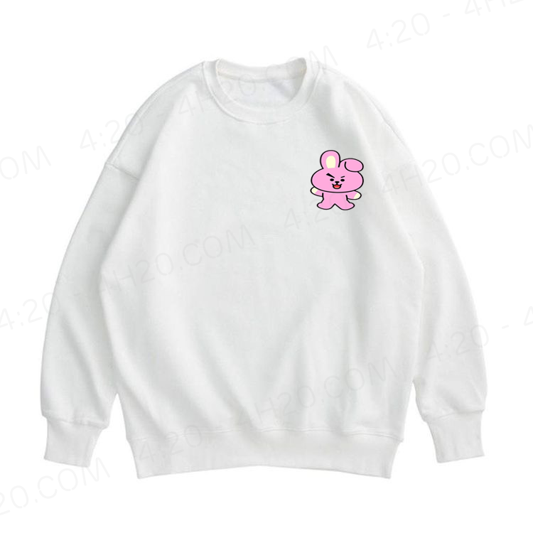 Áo Sweater thỏ hồng màu trắng